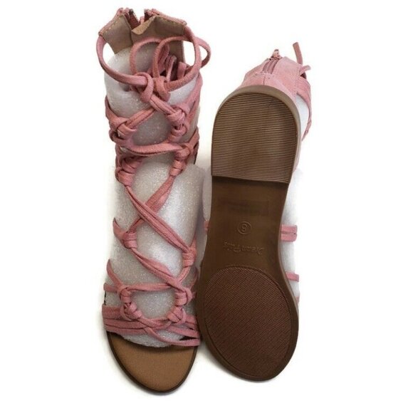 Dream Pairs By Toetos Womens RAIL Open Toe Summer Flat Sandals Pink Size 8 - Picture 7 of 7